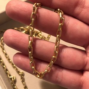 Gold filled chain looks bronzy. 26 inches!